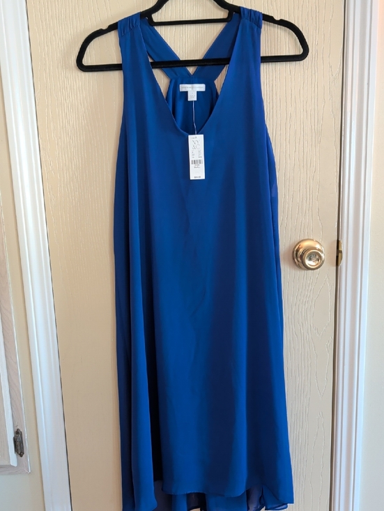 New York & Company Dresses & Skirts - New York & Co. Royal Blue Sleeveless Shift Dress – Size S | V-Neck | Lined